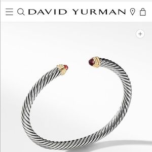 Cable Classics Bracelet Garnet with 14K Gold, 5mm